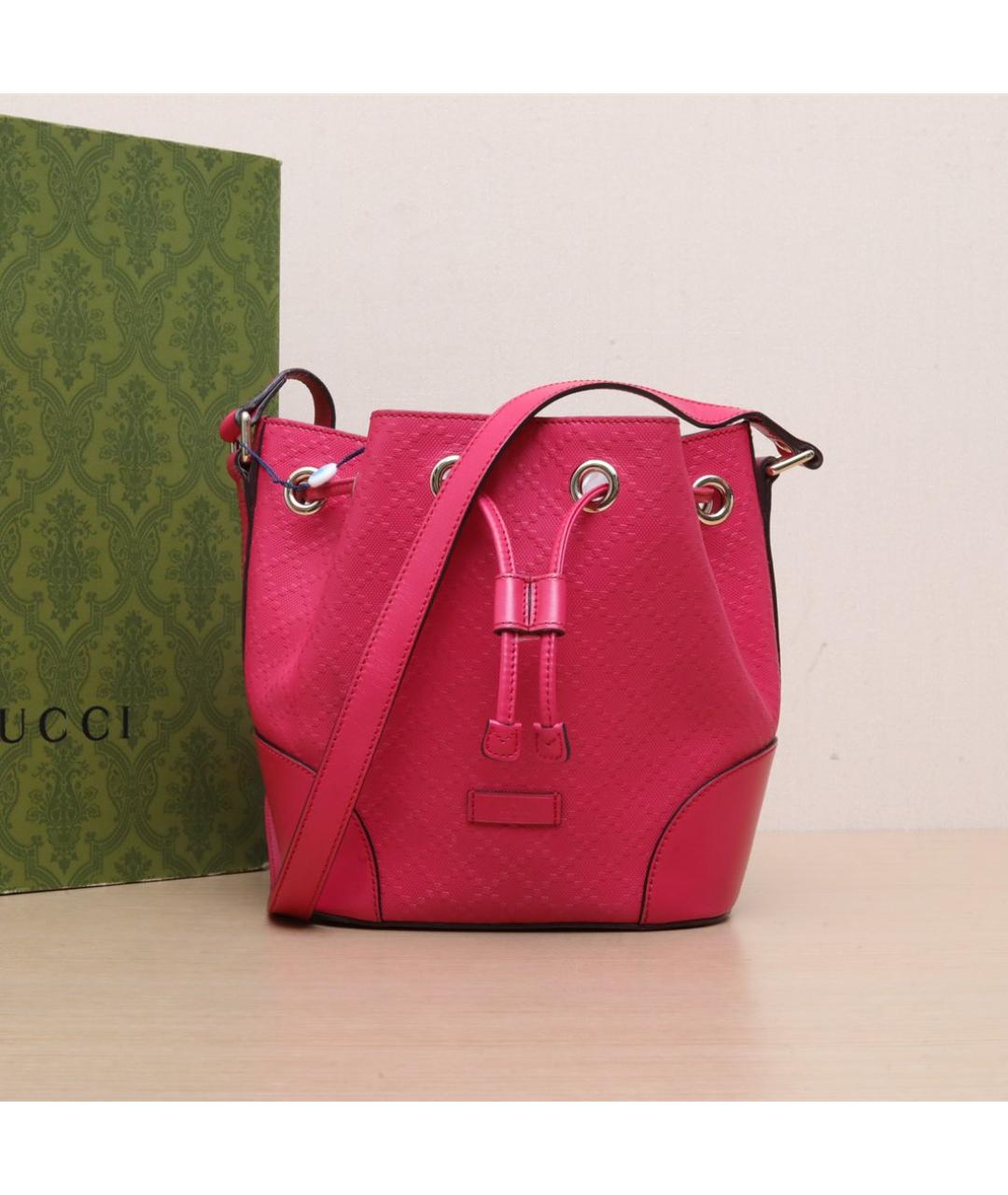 GUCCI Фуксия кожаная сумка через плечо, фото 2