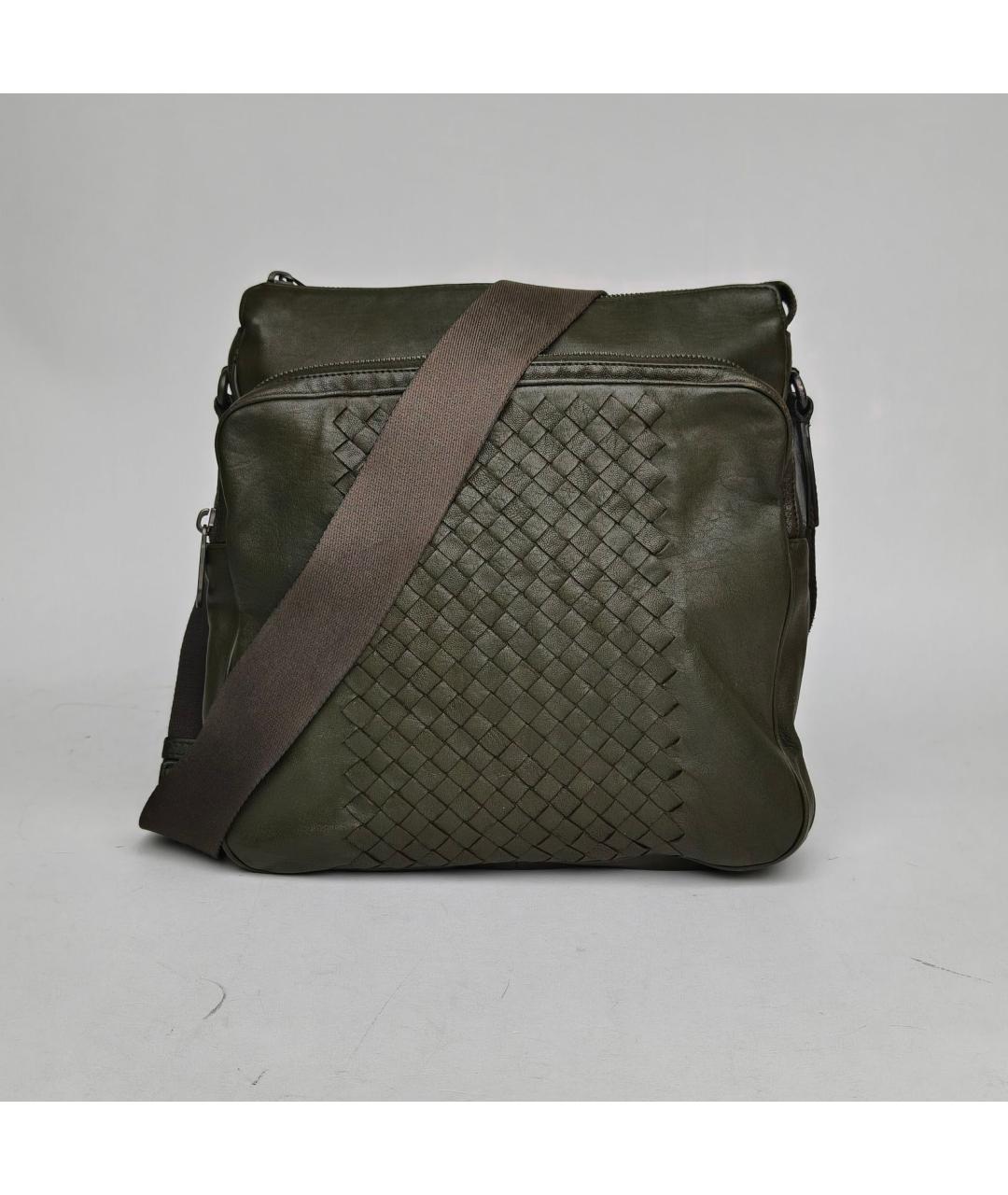 BOTTEGA VENETA Зеленая кожаная сумка через плечо, фото 2