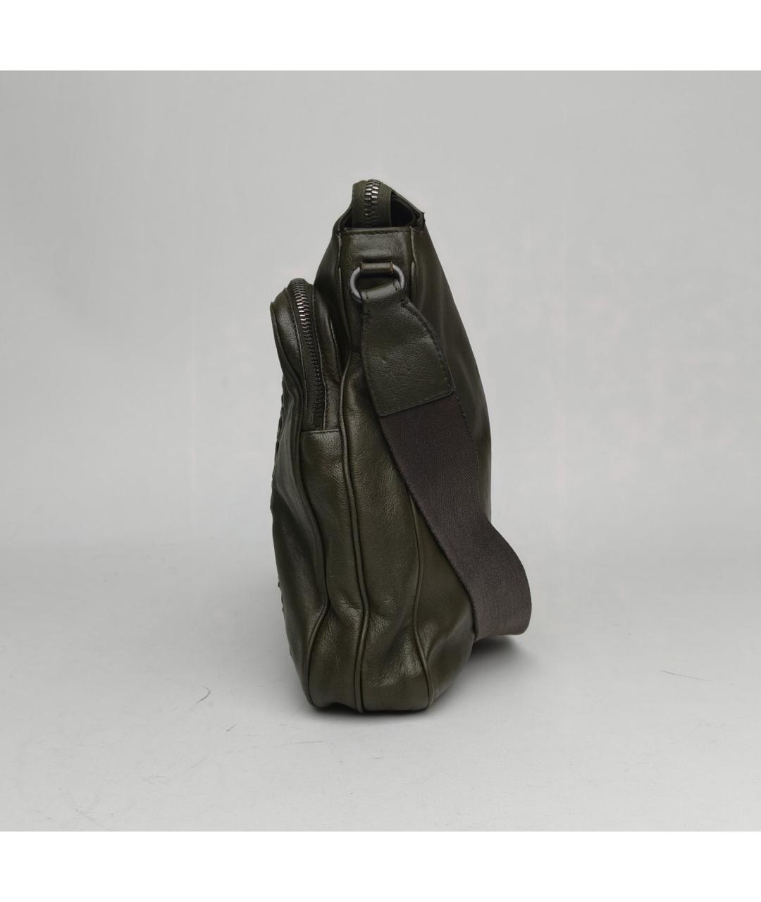 BOTTEGA VENETA Зеленая кожаная сумка через плечо, фото 3