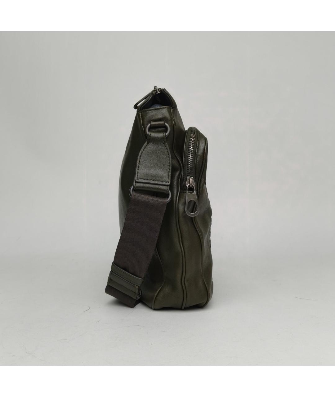 BOTTEGA VENETA Зеленая кожаная сумка через плечо, фото 5