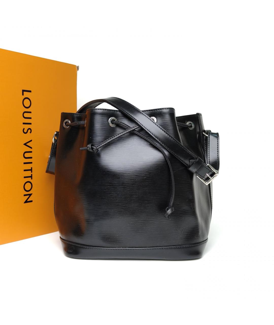 LOUIS VUITTON Черная кожаная сумка через плечо, фото 8