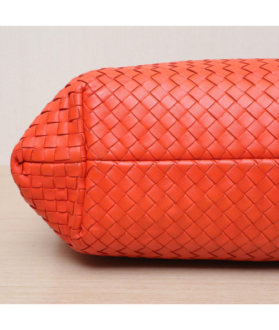 BOTTEGA VENETA Оранжевая кожаная сумка тоут, фото 9