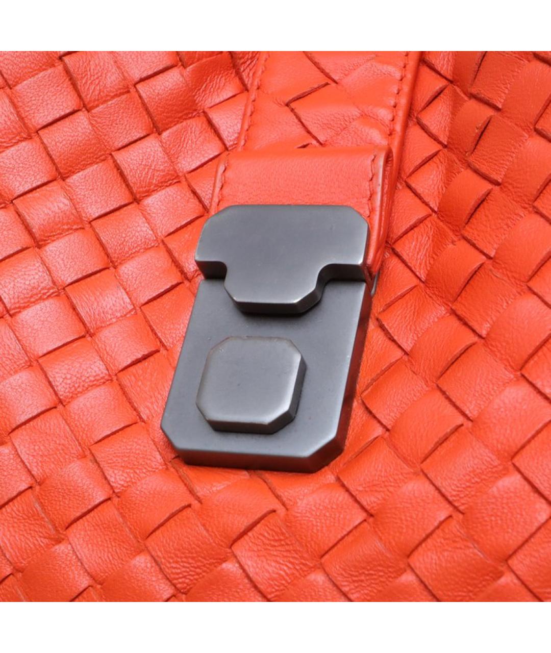 BOTTEGA VENETA Оранжевая кожаная сумка тоут, фото 8