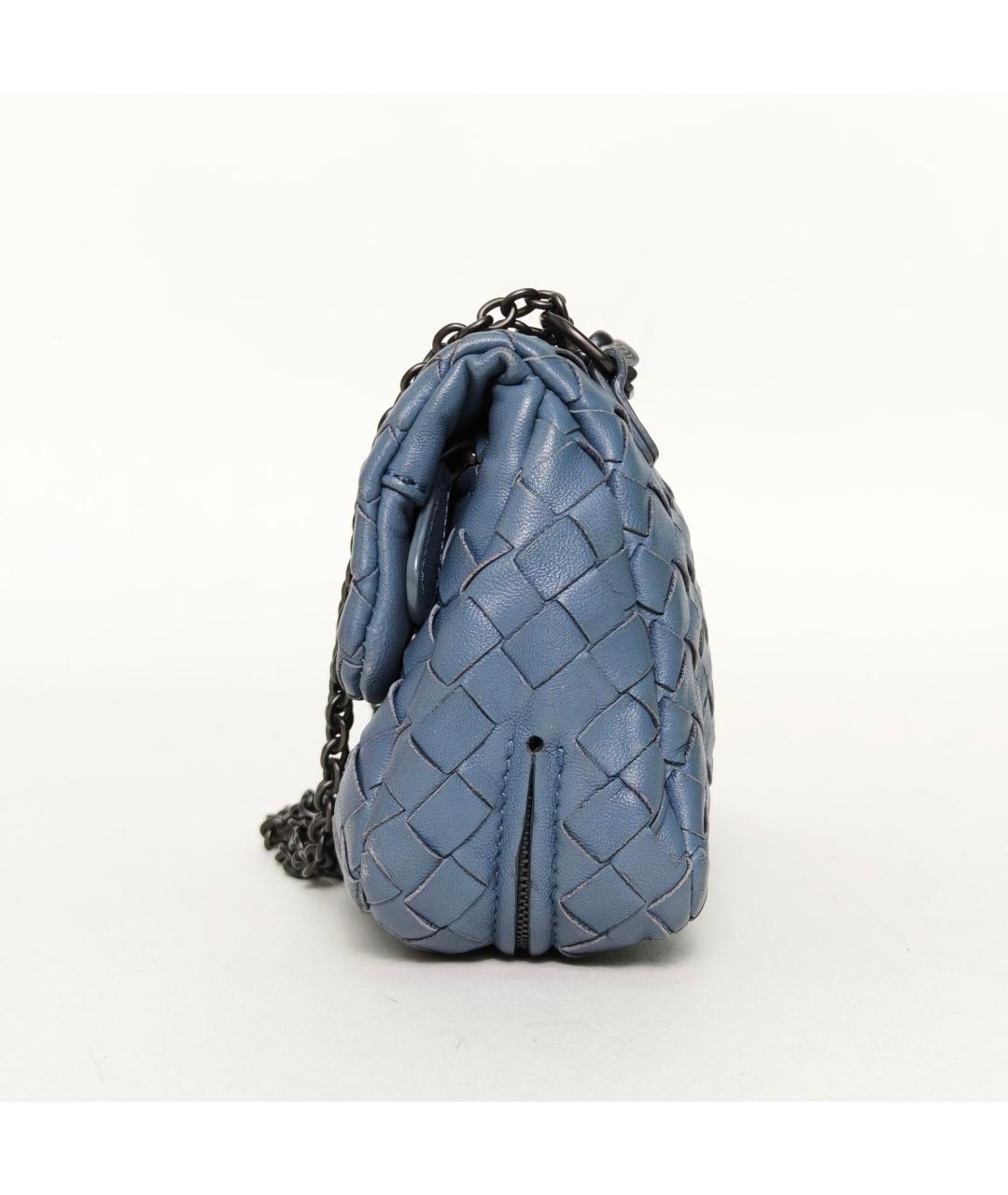 BOTTEGA VENETA Голубая кожаная сумка через плечо, фото 5