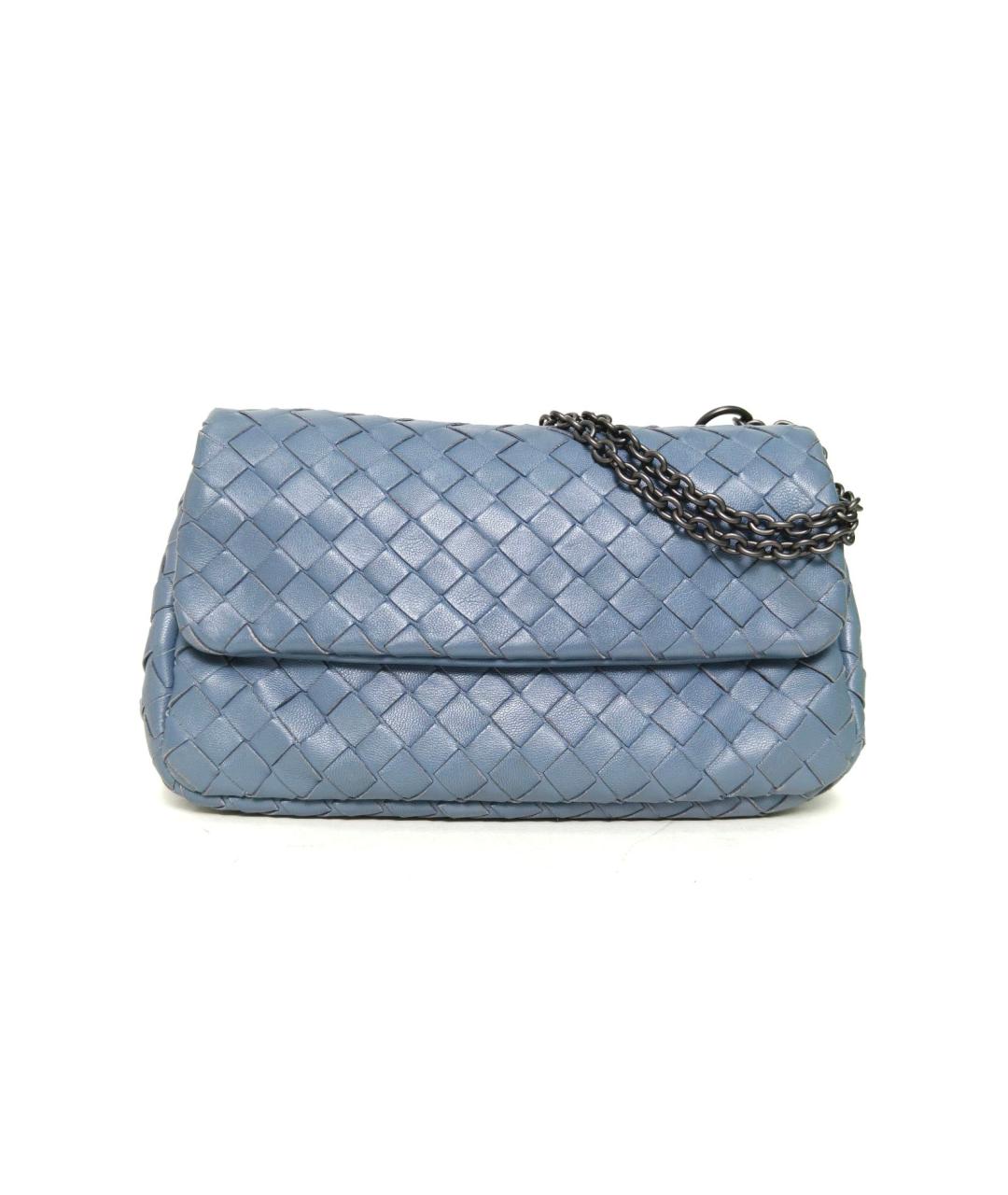 BOTTEGA VENETA Голубая кожаная сумка через плечо, фото 2