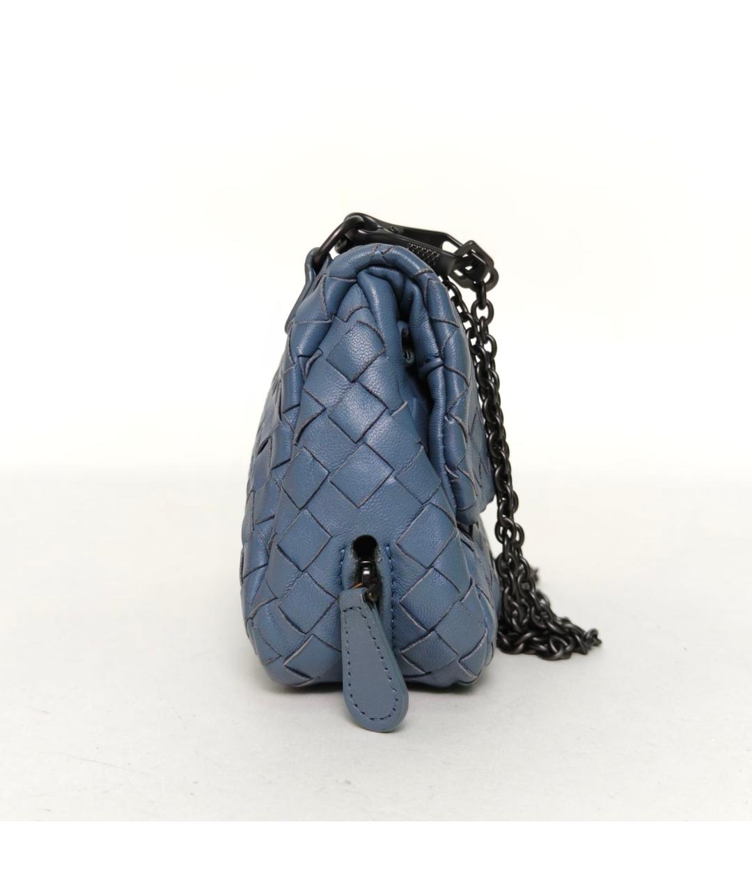 BOTTEGA VENETA Голубая кожаная сумка через плечо, фото 3