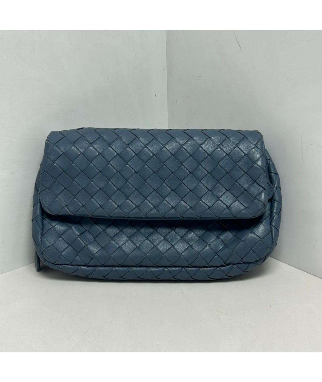 BOTTEGA VENETA Голубая кожаная сумка через плечо, фото 8