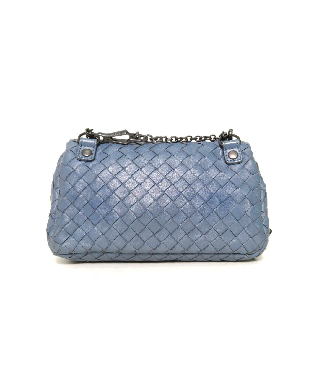 BOTTEGA VENETA Голубая кожаная сумка через плечо, фото 4