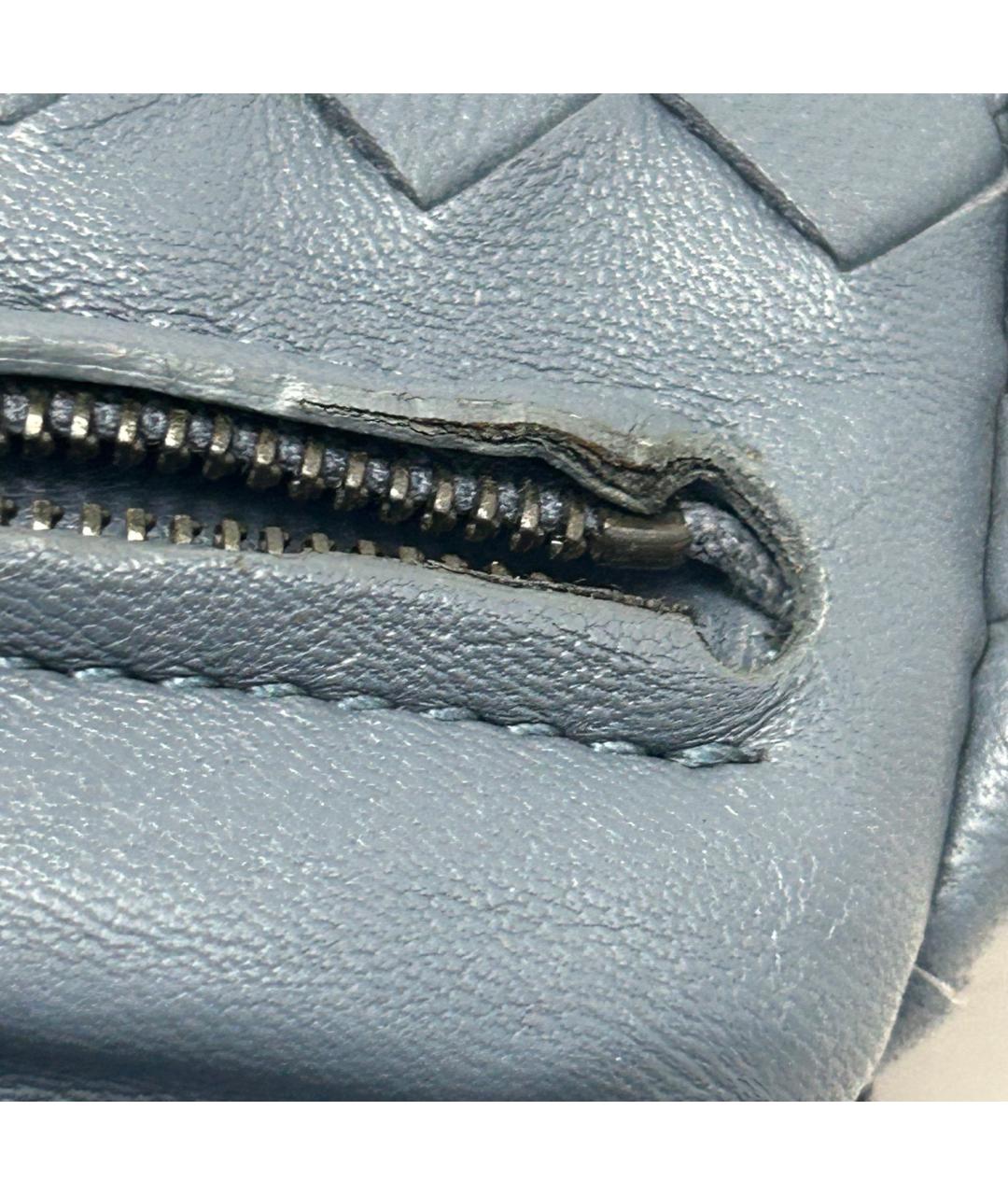 BOTTEGA VENETA Голубая кожаная сумка через плечо, фото 9