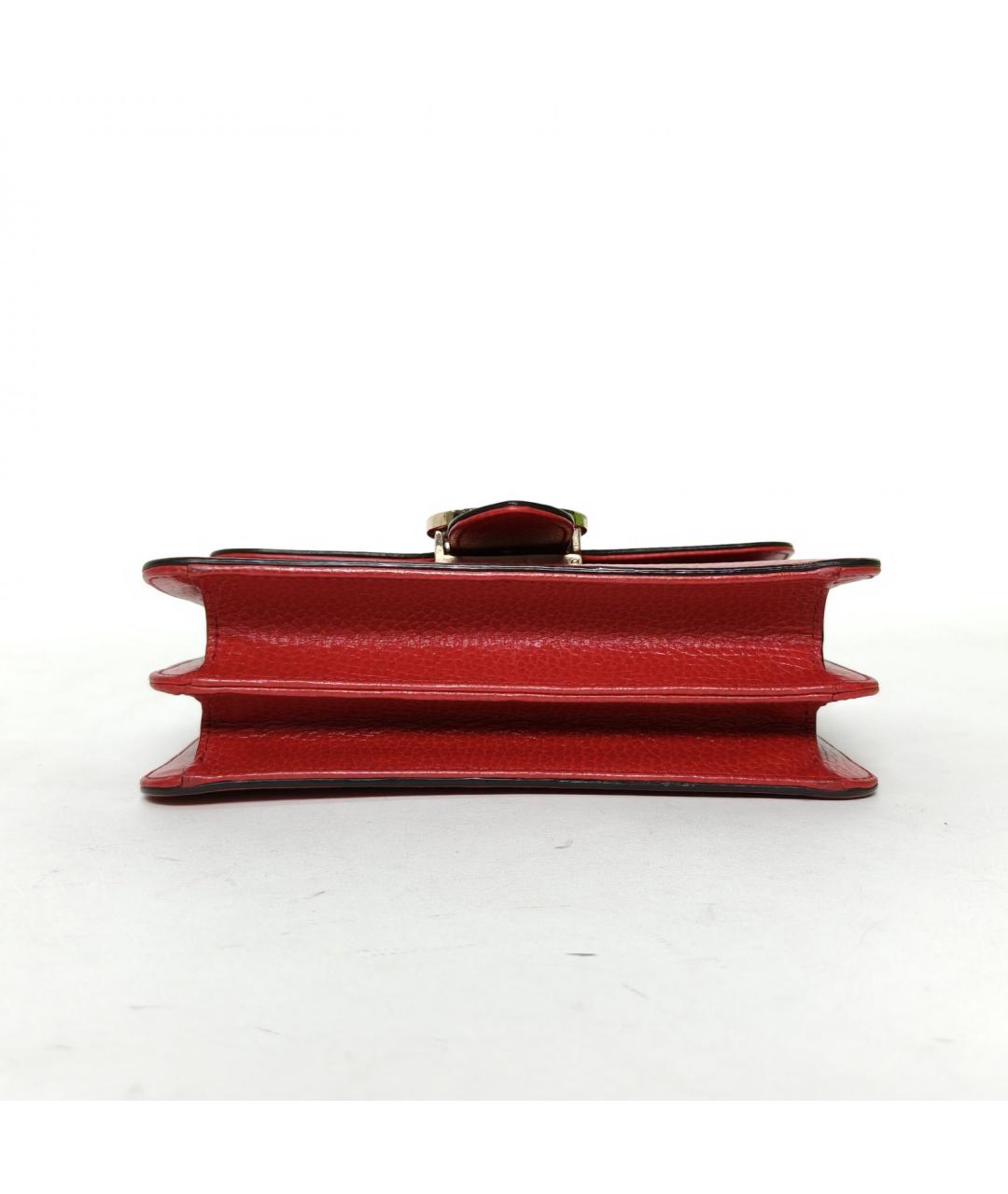 GUCCI Красная кожаная сумка через плечо, фото 6