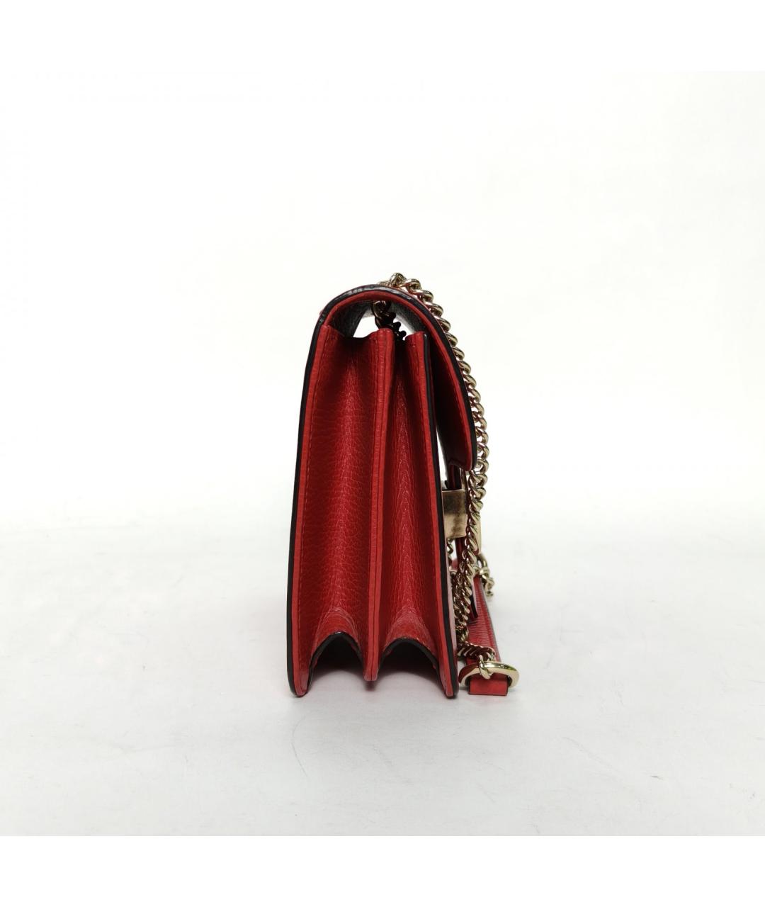 GUCCI Красная кожаная сумка через плечо, фото 5