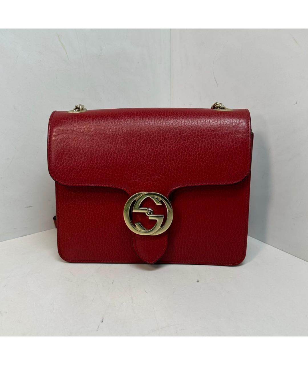 GUCCI Красная кожаная сумка через плечо, фото 9