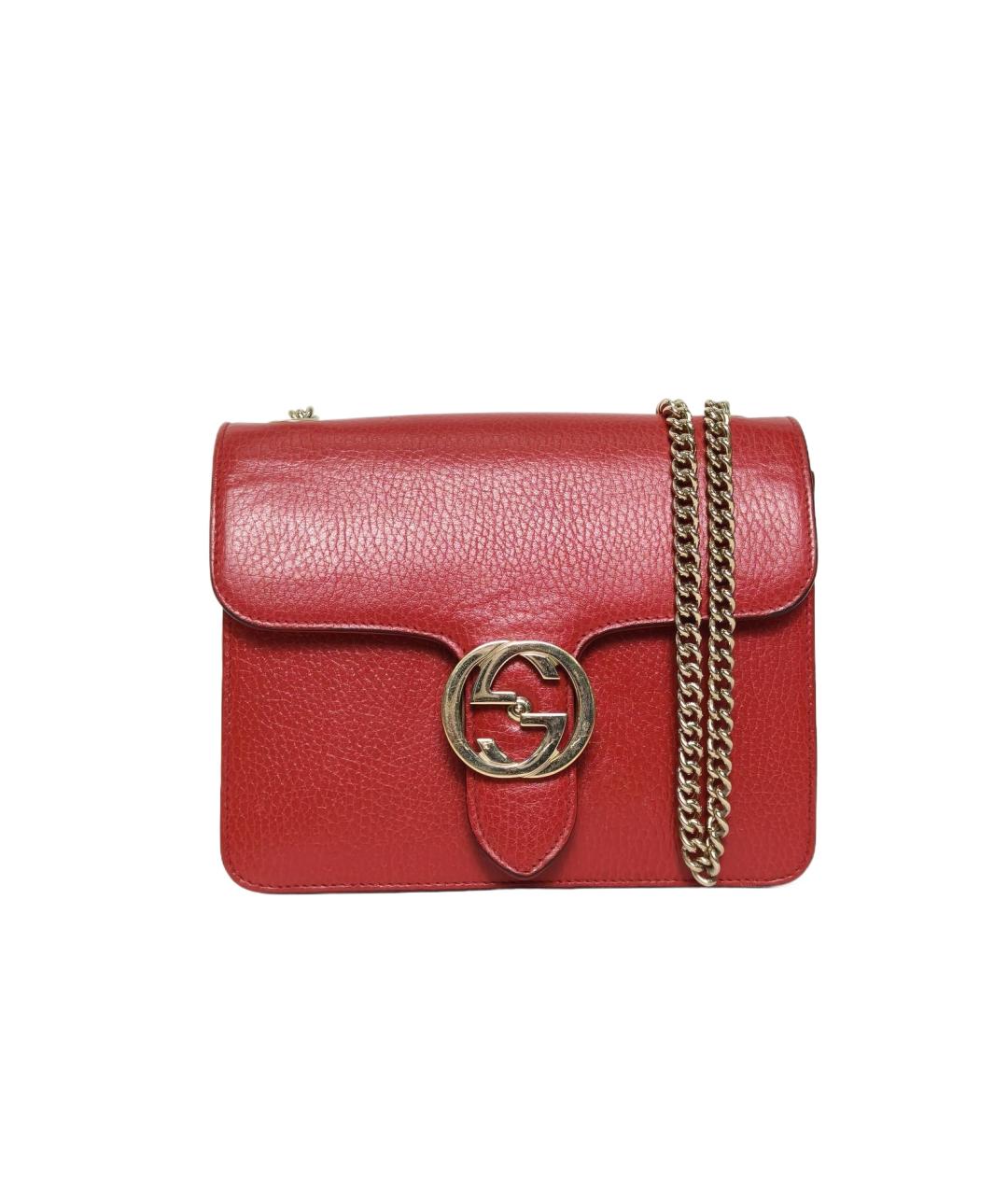 GUCCI Красная кожаная сумка через плечо, фото 10