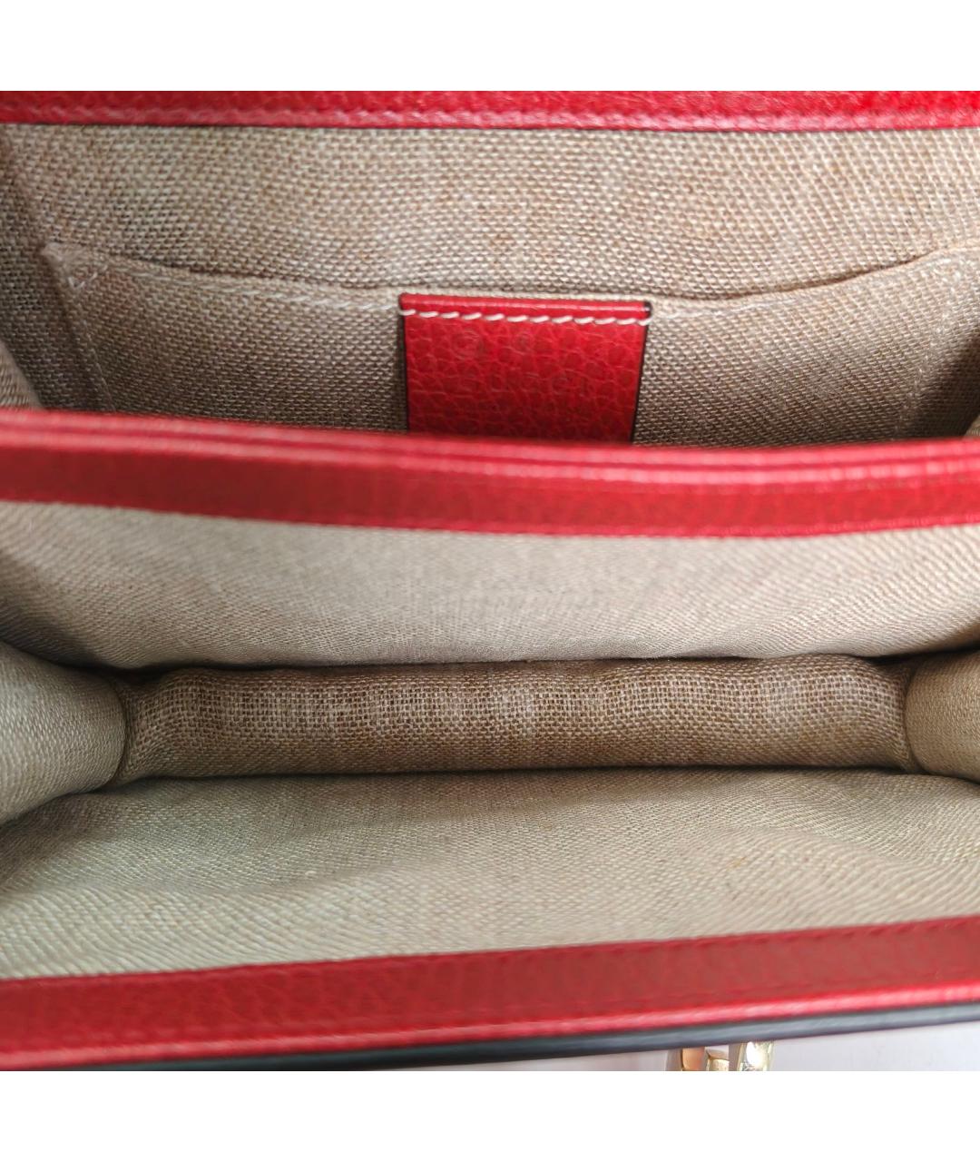 GUCCI Красная кожаная сумка через плечо, фото 8