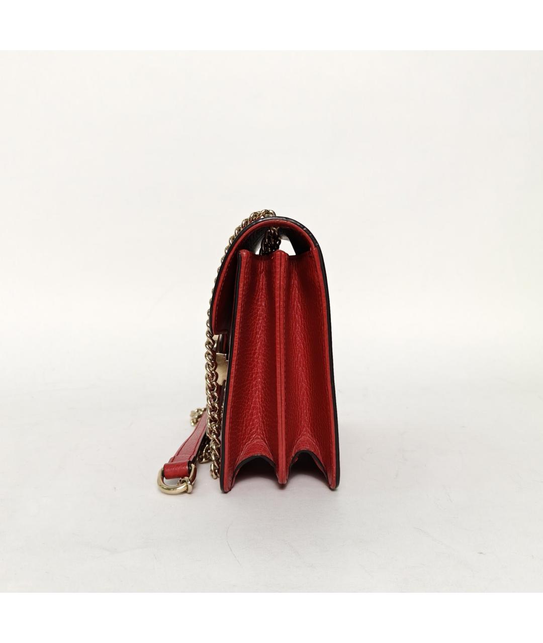 GUCCI Красная кожаная сумка через плечо, фото 3