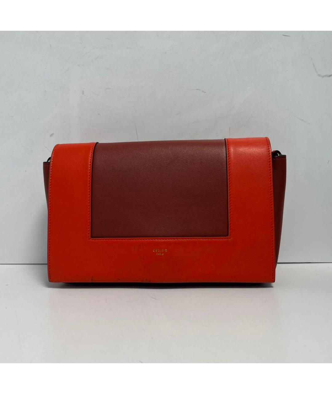 CELINE Красная кожаная сумка через плечо, фото 8