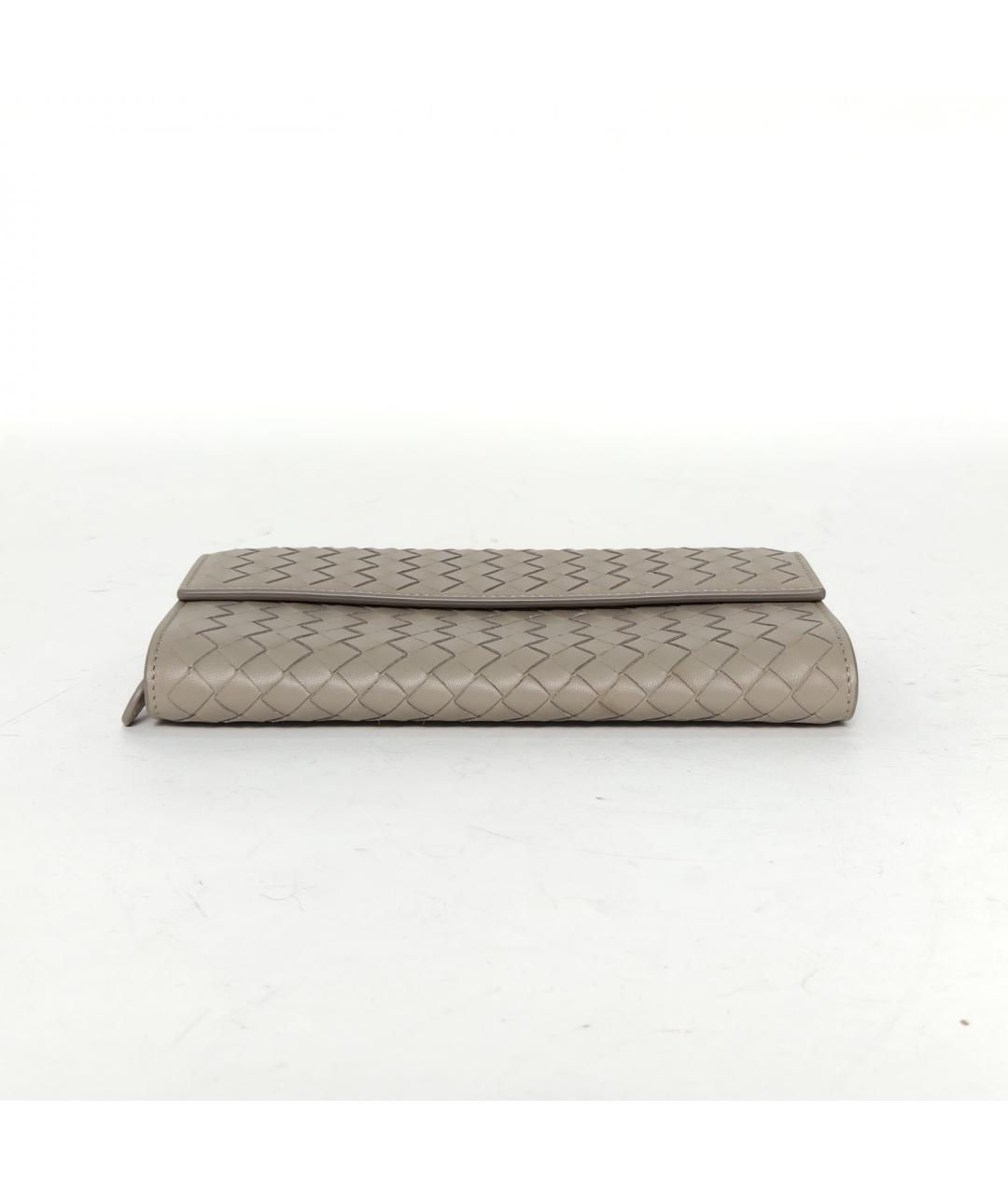 BOTTEGA VENETA Серый кожаный кошелек, фото 6