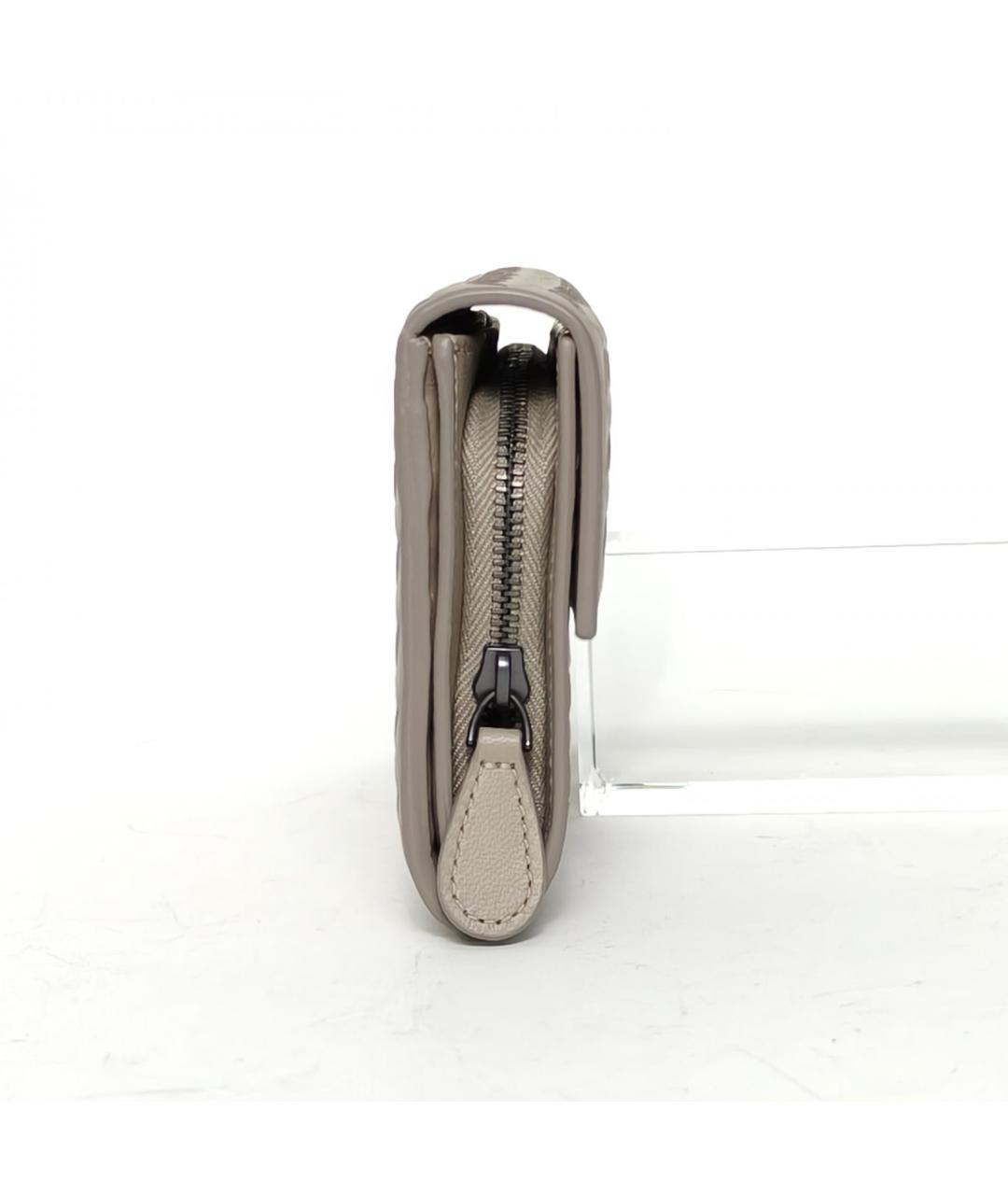 BOTTEGA VENETA Серый кожаный кошелек, фото 5
