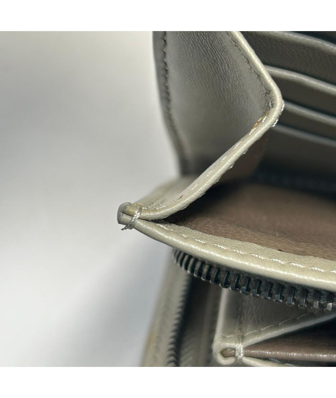 BOTTEGA VENETA Серый кожаный кошелек, фото 9