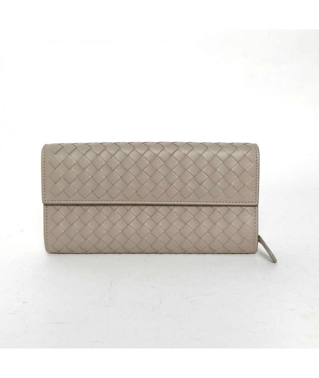 BOTTEGA VENETA Серый кожаный кошелек, фото 2