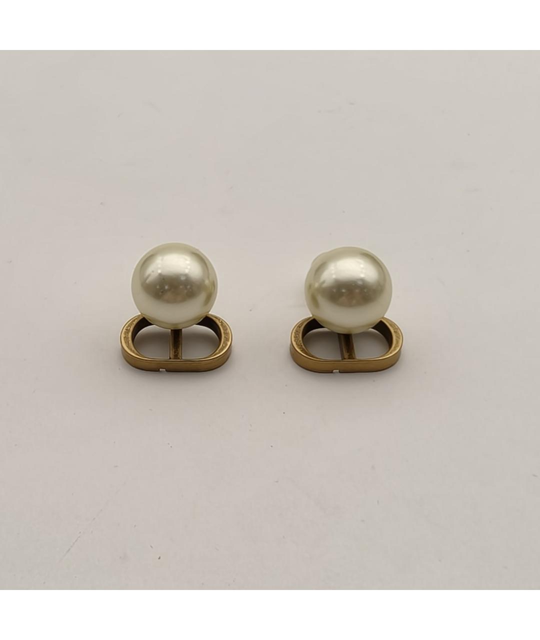 CHRISTIAN DIOR Золотые металлические серьги, фото 4