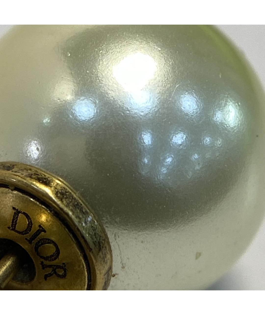 CHRISTIAN DIOR Золотые металлические серьги, фото 9