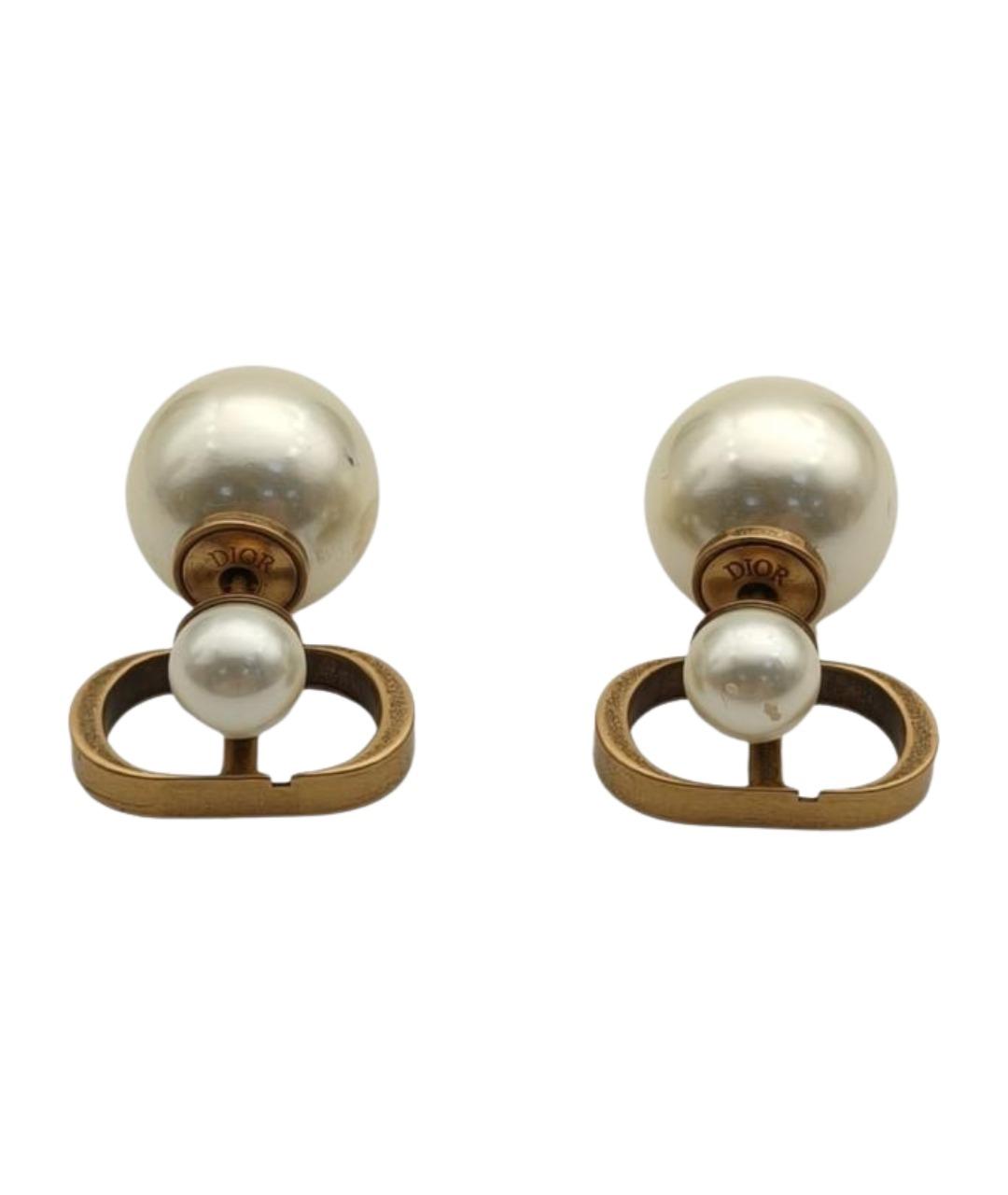 CHRISTIAN DIOR Золотые металлические серьги, фото 1