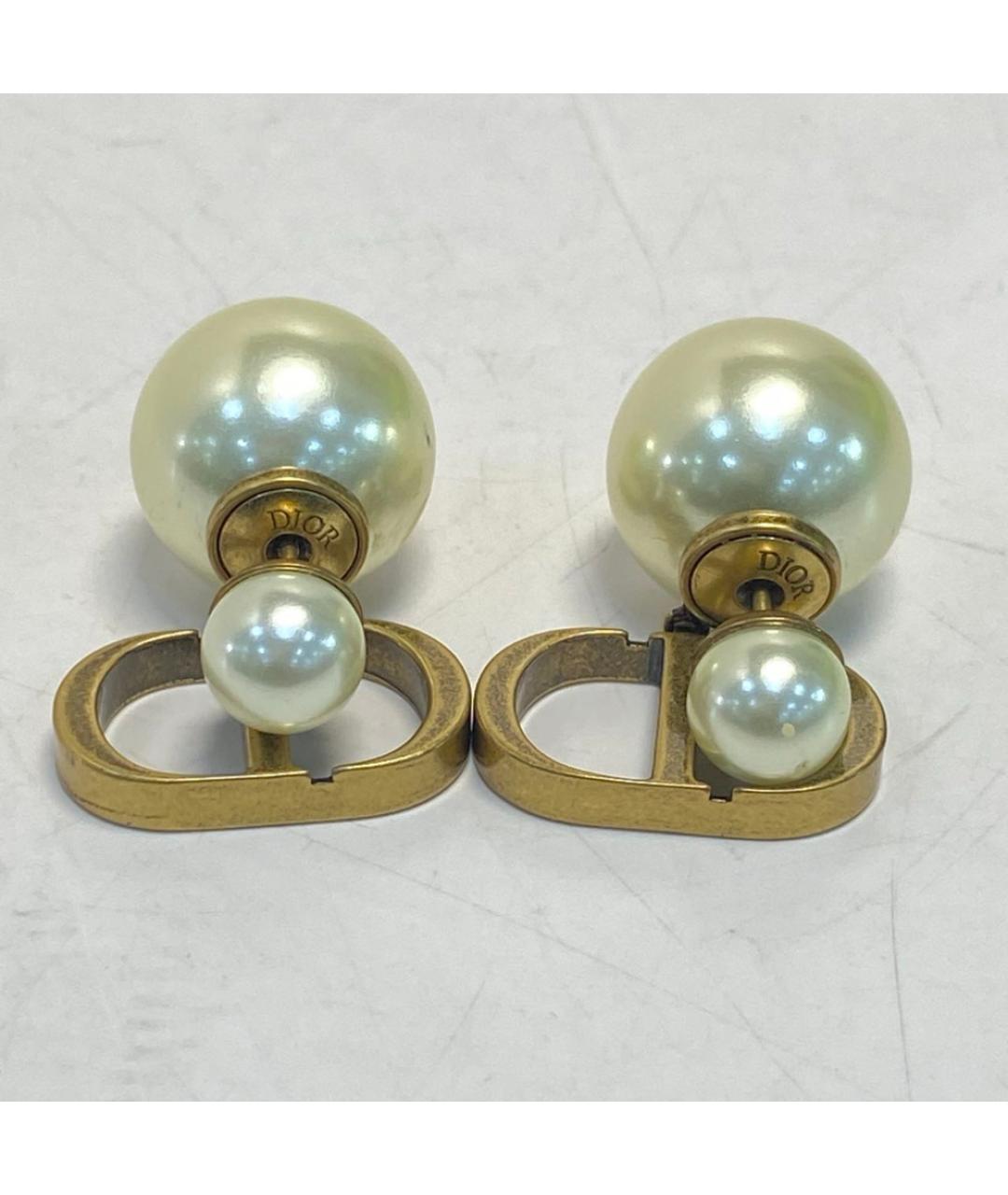 CHRISTIAN DIOR Золотые металлические серьги, фото 6
