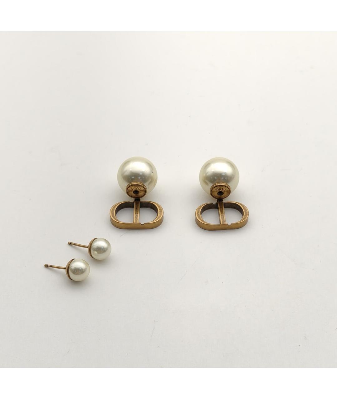 CHRISTIAN DIOR Золотые металлические серьги, фото 5