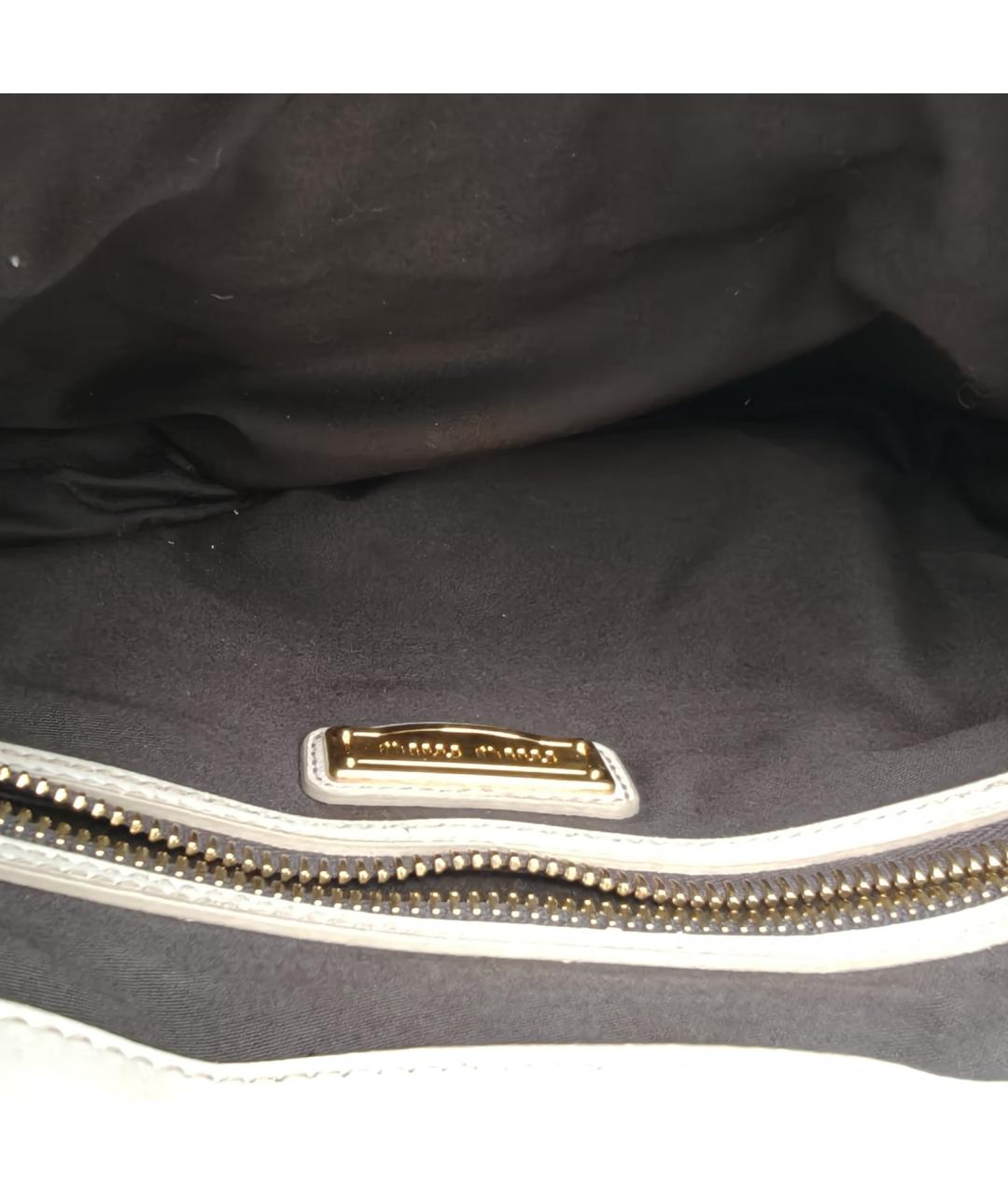 MIU MIU Бежевая кожаная сумка с короткими ручками, фото 8