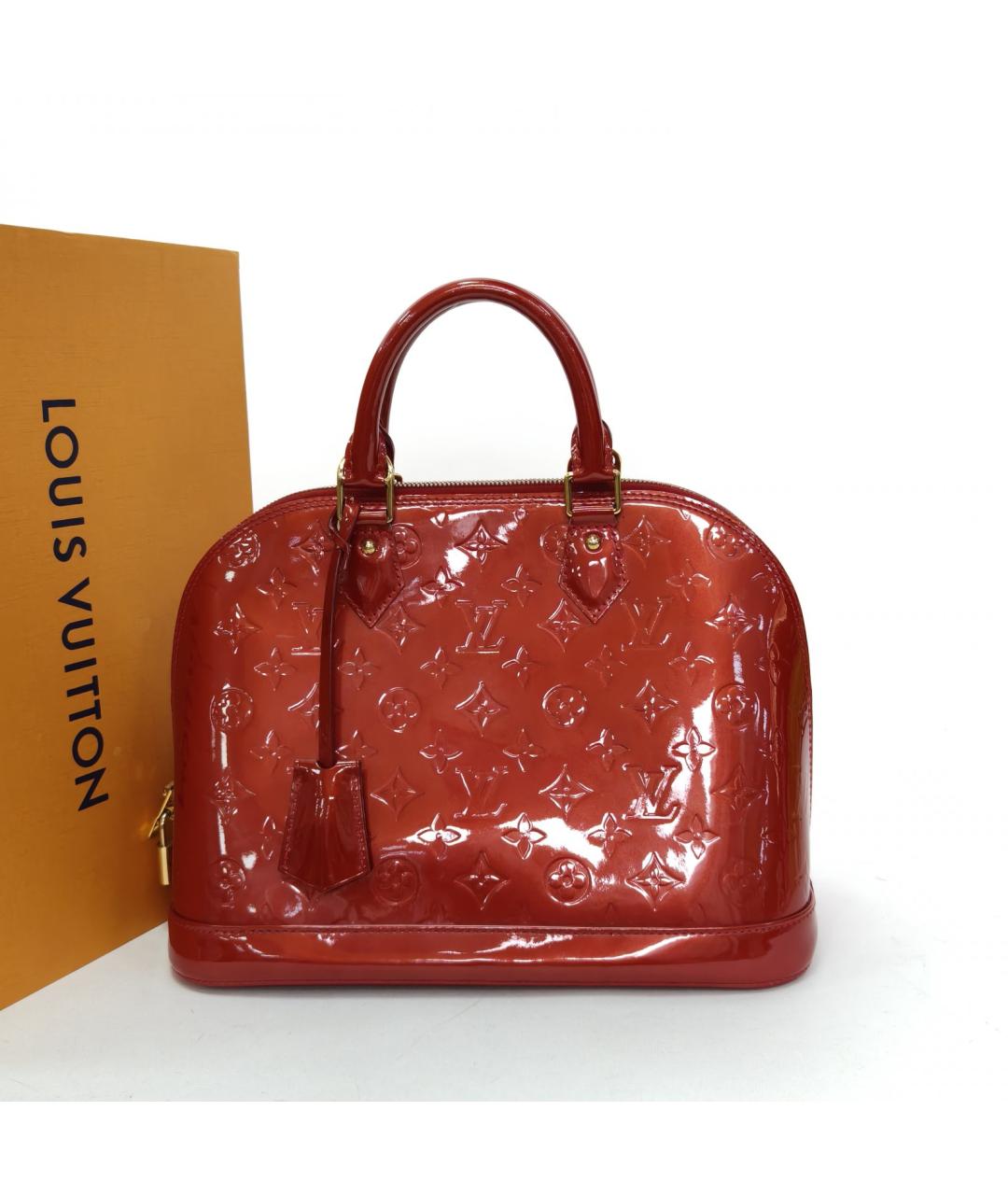 LOUIS VUITTON Красная сумка с короткими ручками из лакированной кожи, фото 8