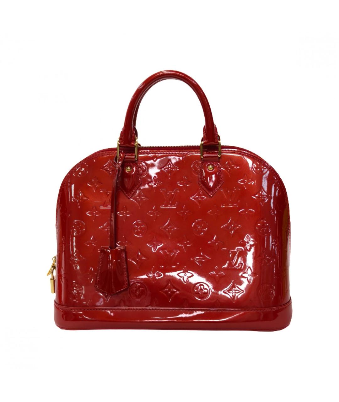 LOUIS VUITTON Красная сумка с короткими ручками из лакированной кожи, фото 4