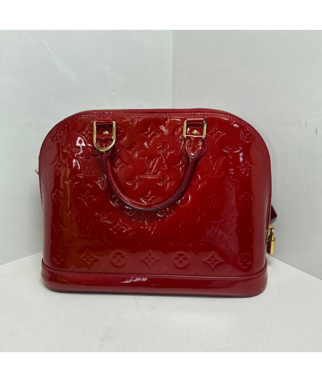 LOUIS VUITTON Красная сумка с короткими ручками из лакированной кожи, фото 9