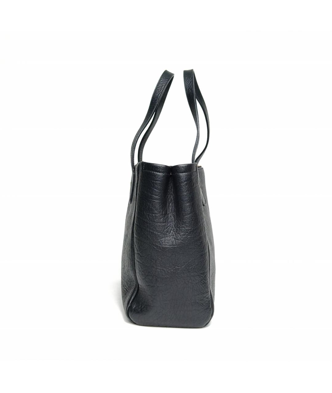 BVLGARI Черная кожаная сумка тоут, фото 3