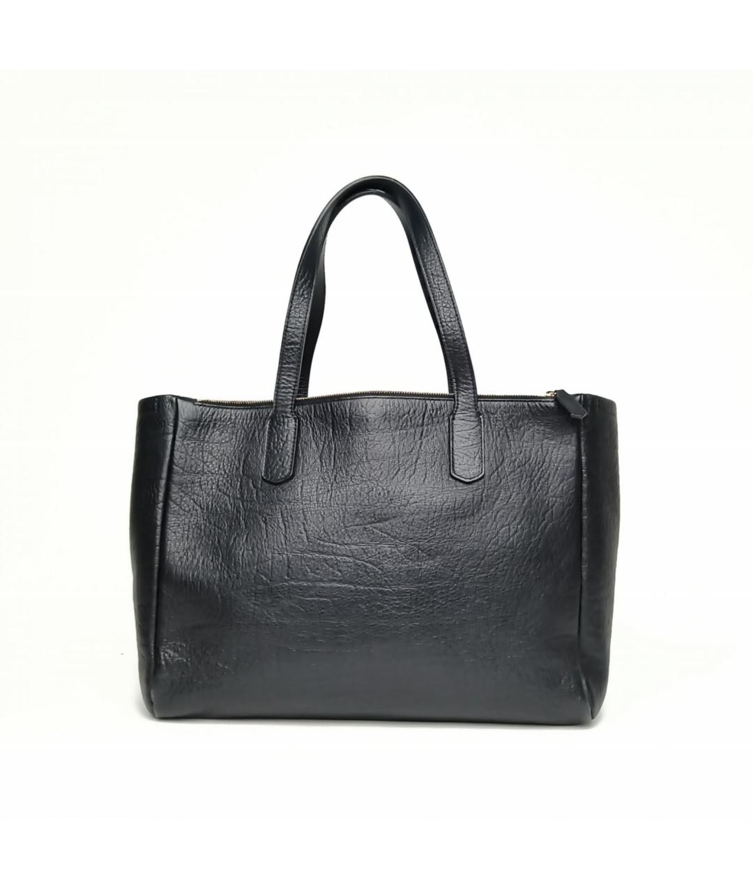 BVLGARI Черная кожаная сумка тоут, фото 4