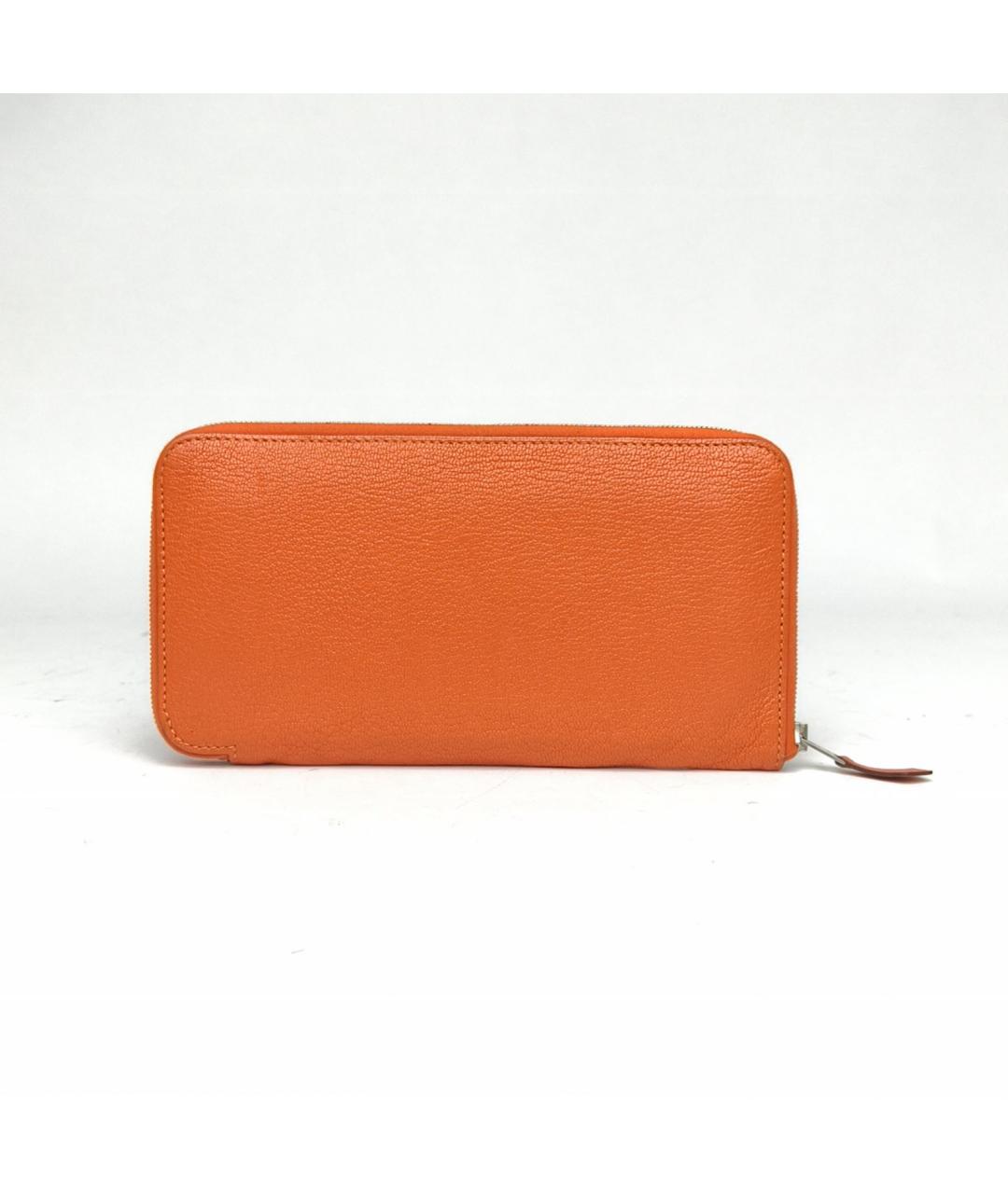 HERMES Оранжевый кожаный кошелек, фото 3