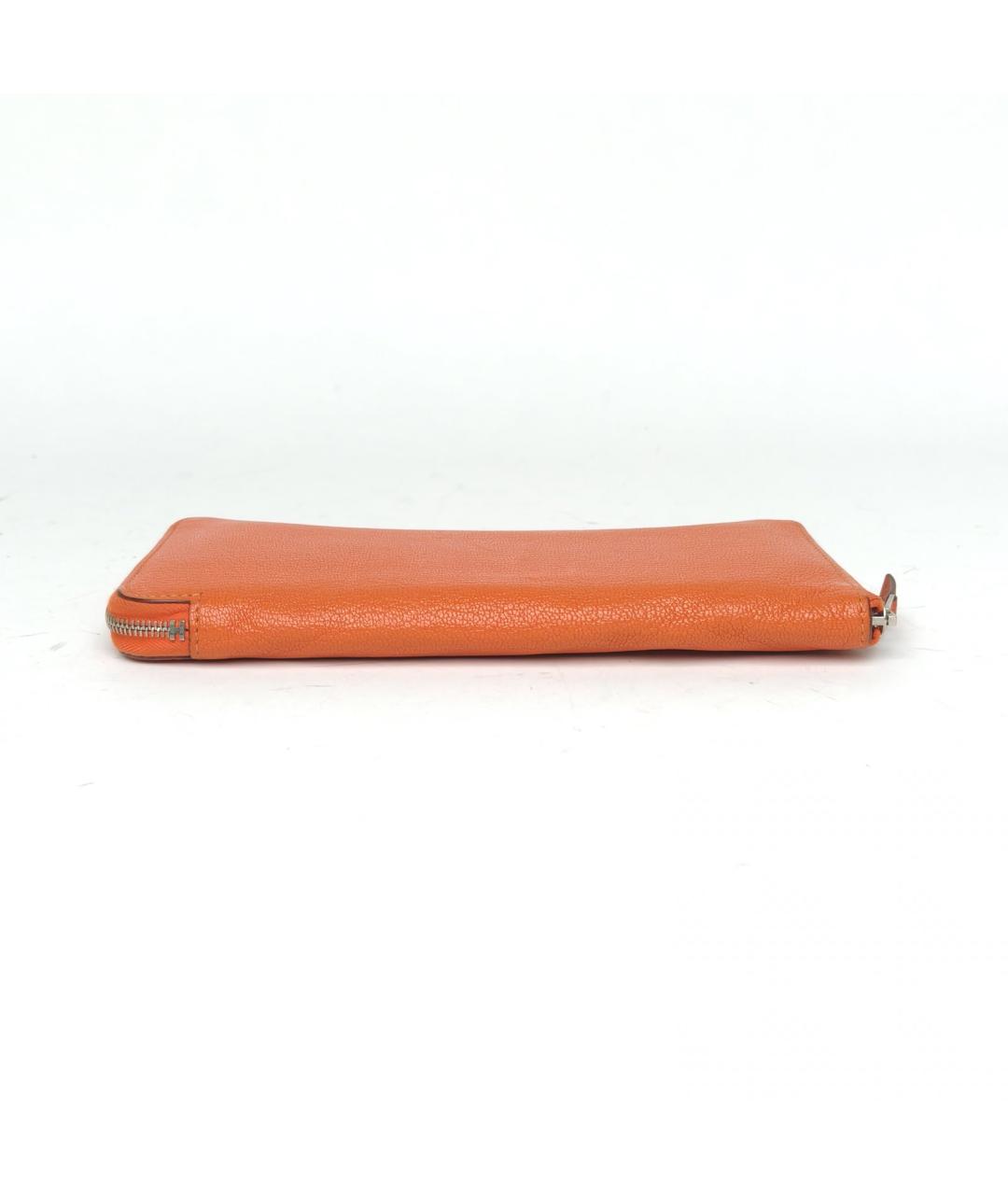 HERMES Оранжевый кожаный кошелек, фото 6
