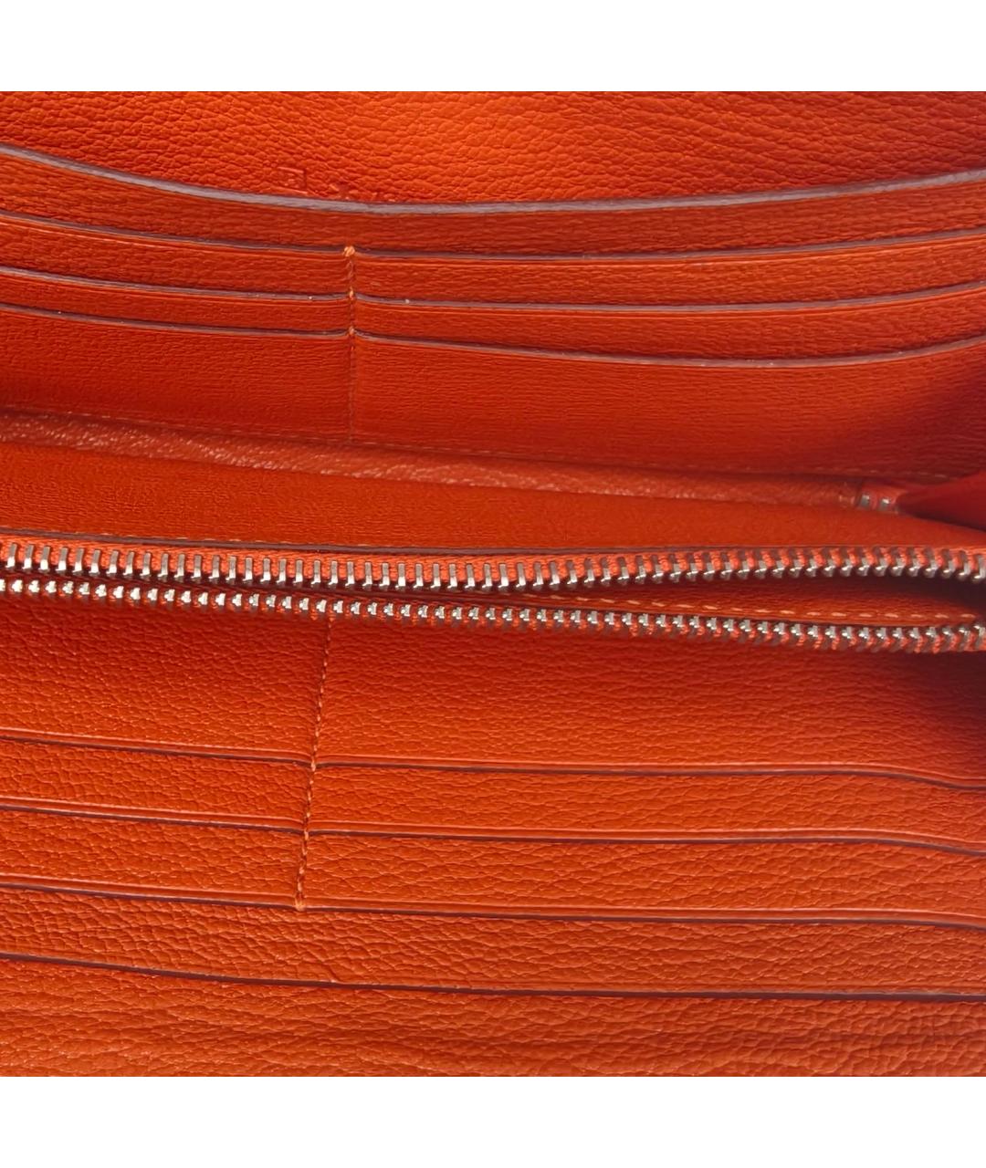 HERMES Оранжевый кожаный кошелек, фото 7