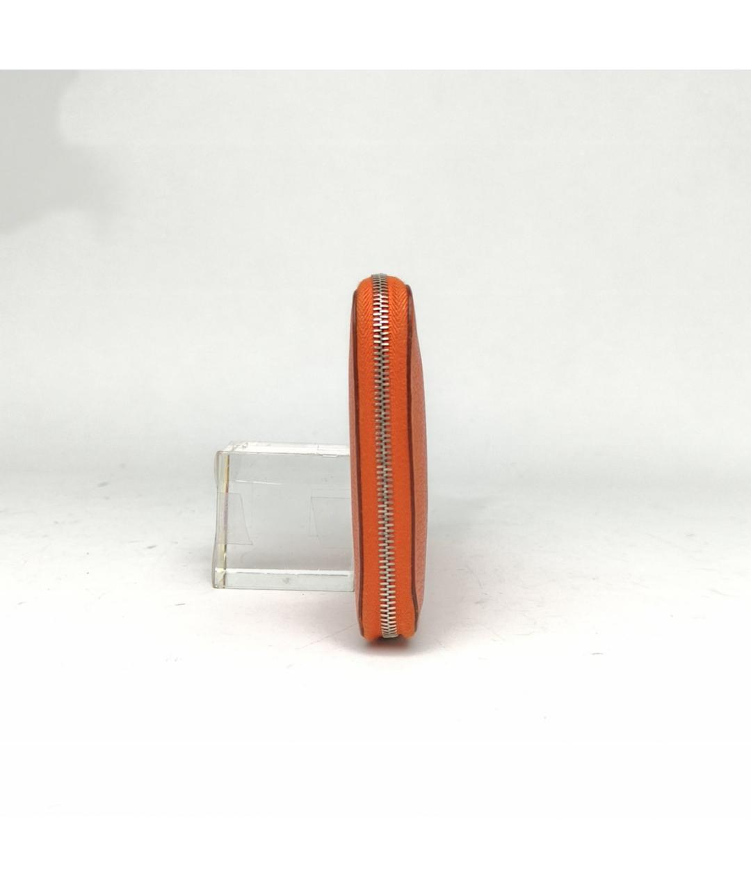 HERMES Оранжевый кожаный кошелек, фото 4