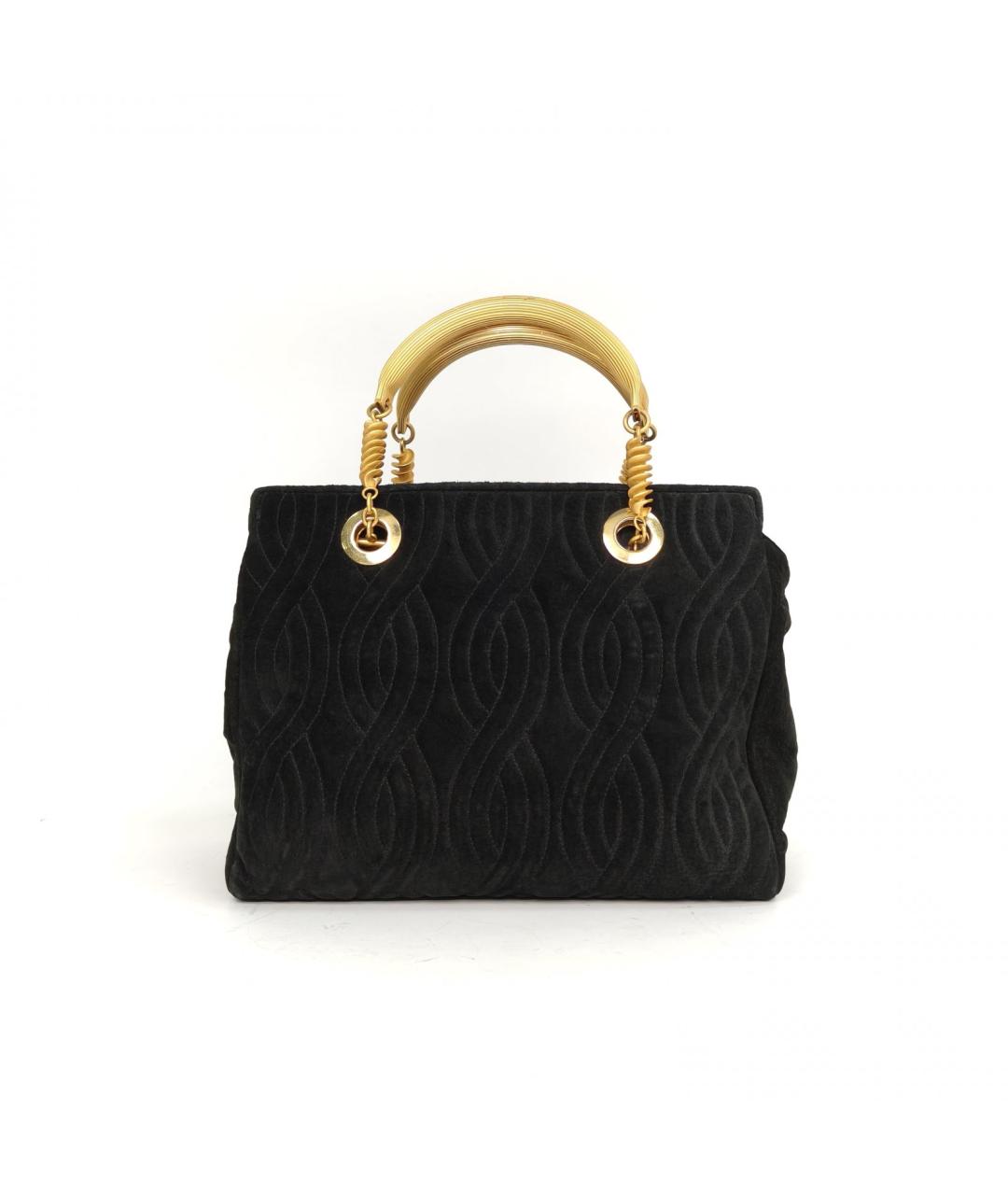 FENDI Черная бархатная сумка с короткими ручками, фото 2