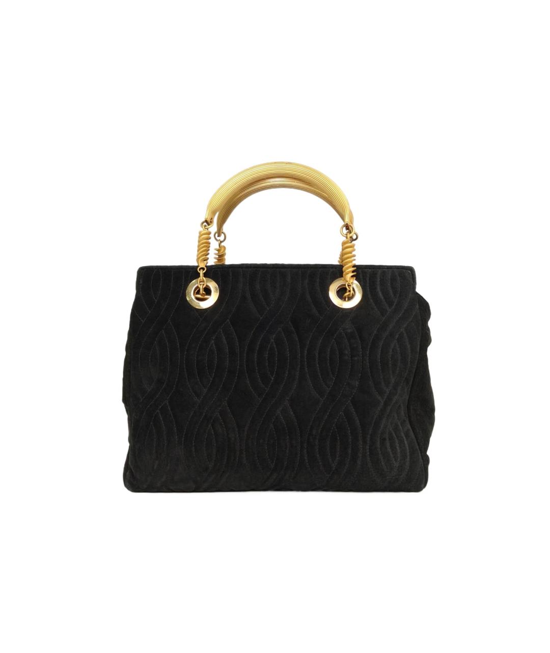 FENDI Черная бархатная сумка с короткими ручками, фото 10