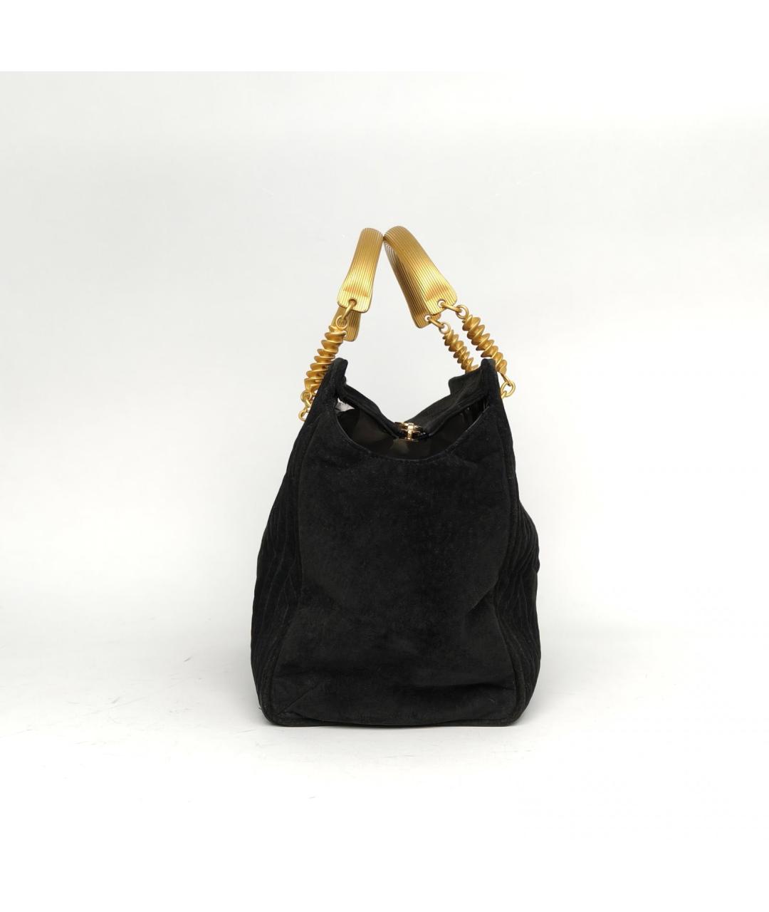 FENDI Черная бархатная сумка с короткими ручками, фото 3