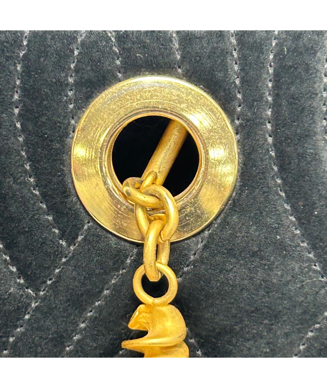 FENDI Черная бархатная сумка с короткими ручками, фото 9