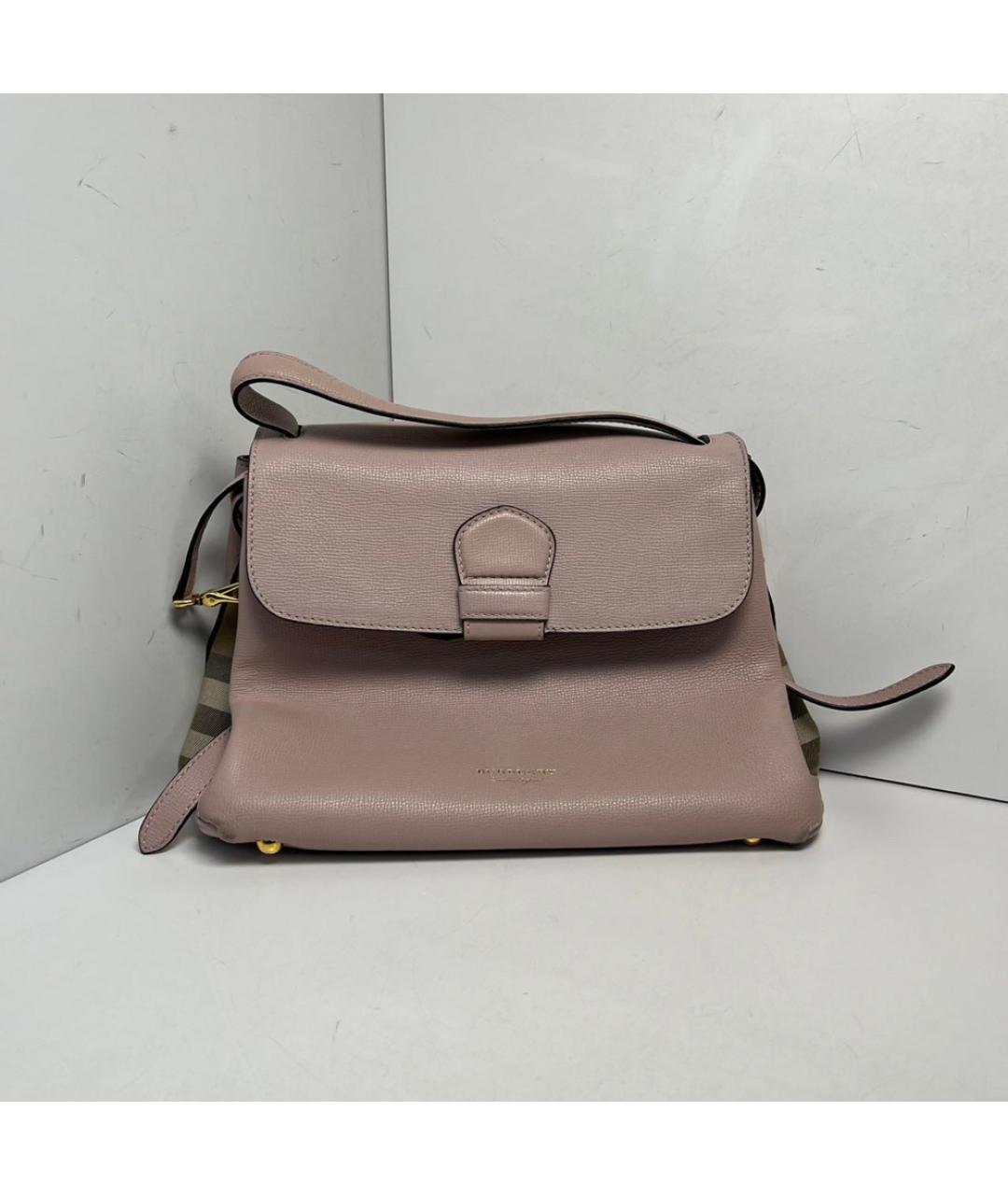 BURBERRY Розовая кожаная сумка с короткими ручками, фото 9