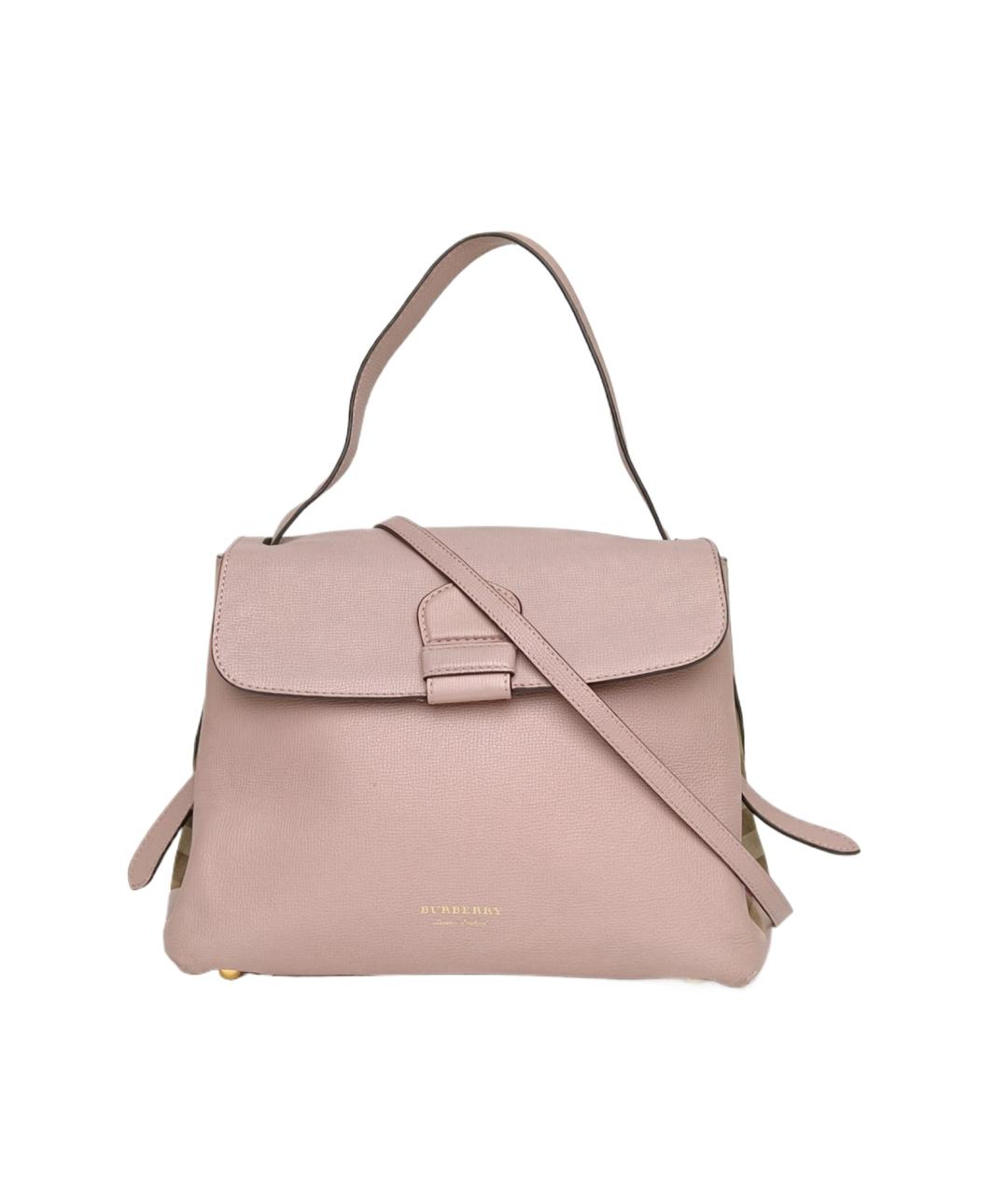 BURBERRY Розовая кожаная сумка с короткими ручками, фото 10