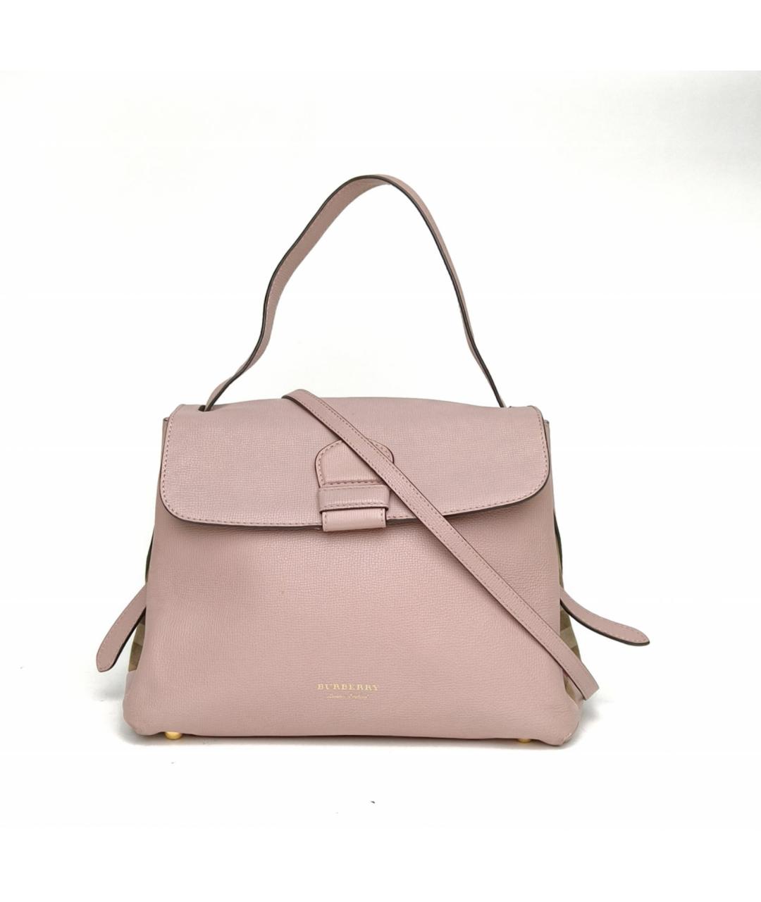 BURBERRY Розовая кожаная сумка с короткими ручками, фото 2