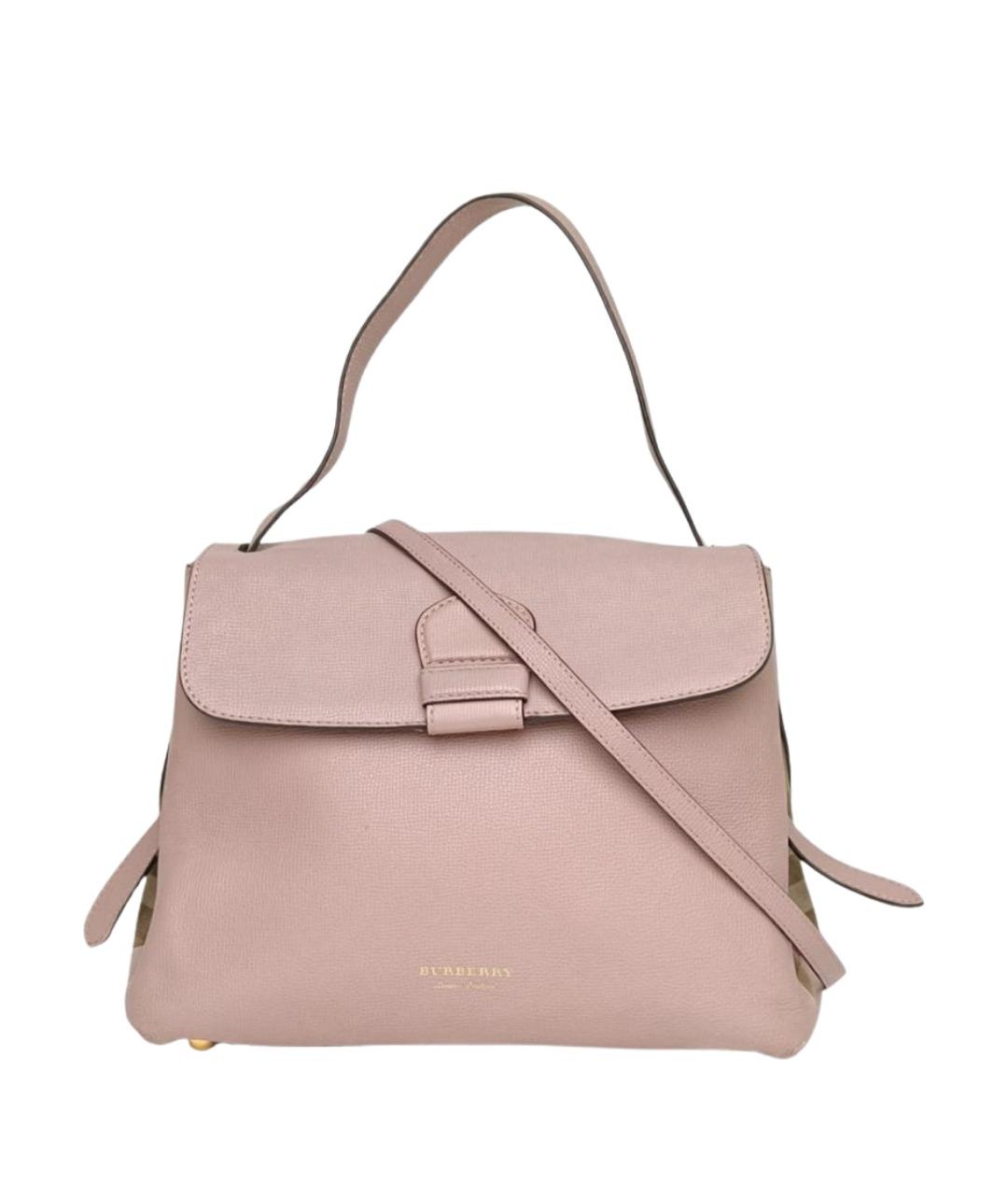 BURBERRY Розовая кожаная сумка с короткими ручками, фото 1