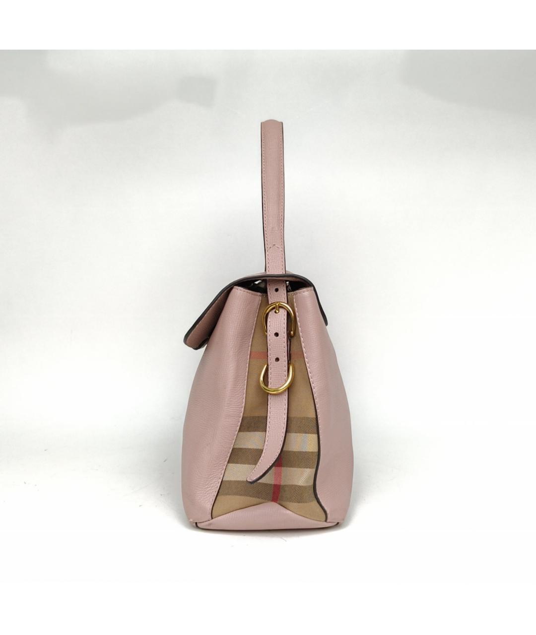 BURBERRY Розовая кожаная сумка с короткими ручками, фото 3
