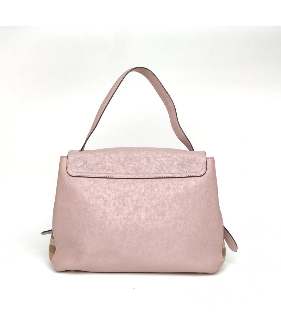 BURBERRY Розовая кожаная сумка с короткими ручками, фото 4