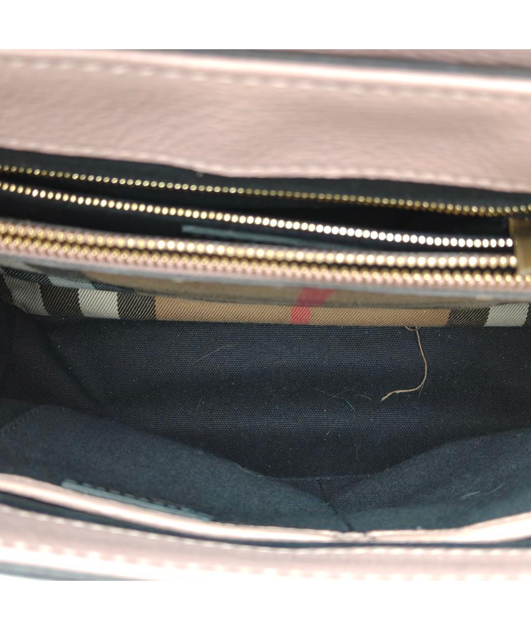 BURBERRY Розовая кожаная сумка с короткими ручками, фото 7